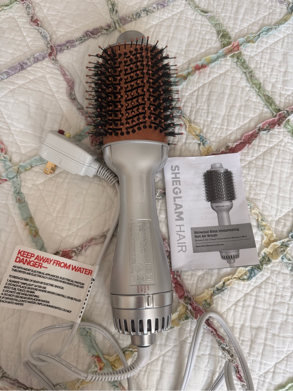 SheGlam Hair Silver and Brown Volumizing Hot Air Brush